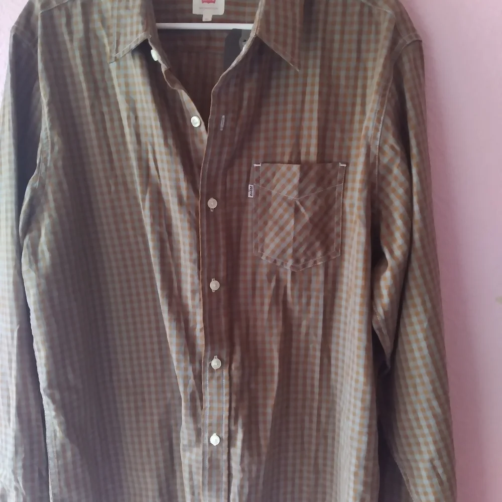 Levi's Button Down Shirt‎ Plaid Checkered Long Sleeve Casual XL
